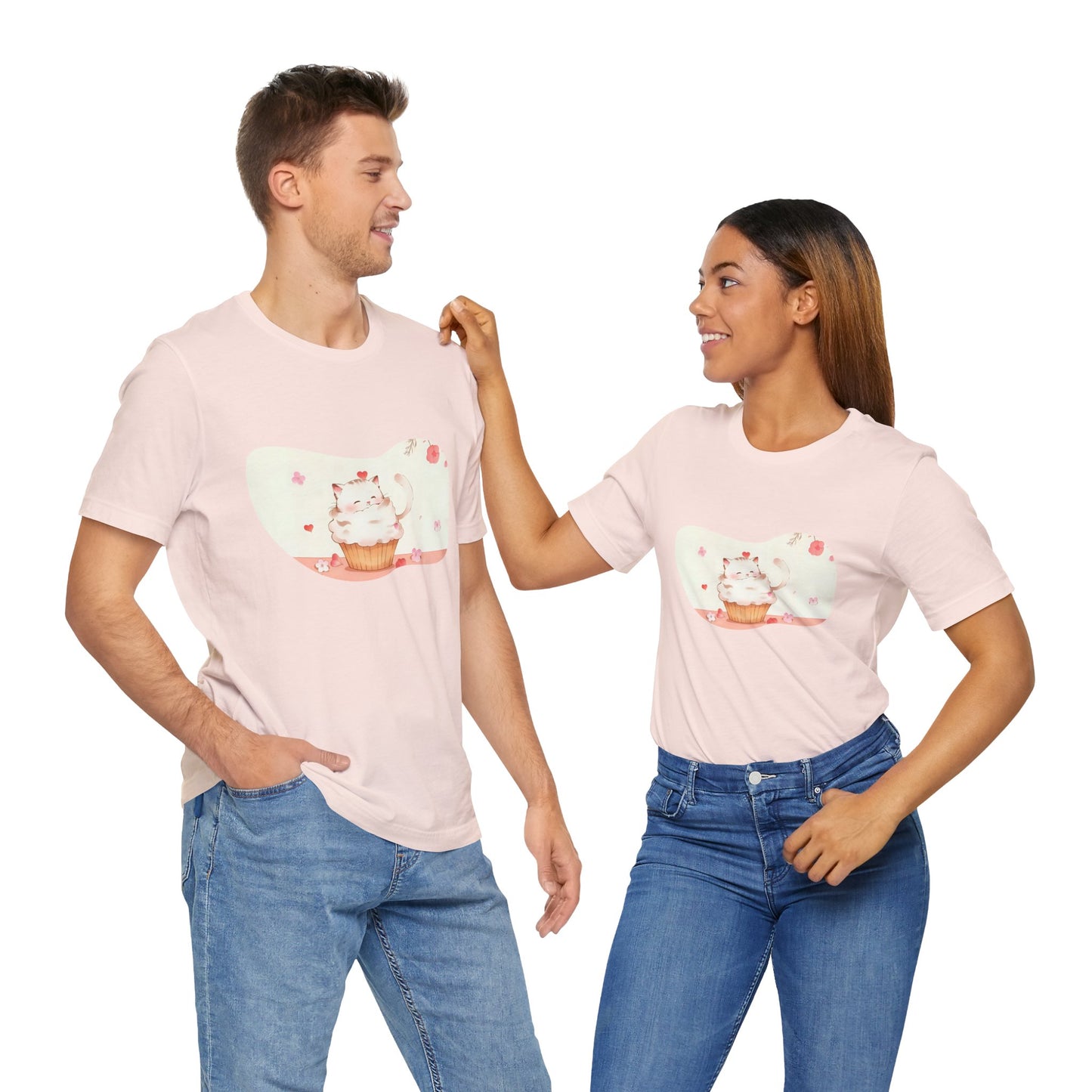 Cute Cat Cupcake Tee, Unisex T-Shirt, Funny Gift, Birthday Gift, Cat Lover Apparel, Casual Fashion Tee, Sweet Treat Shirt